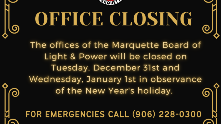 Office Closed – December 31st & January 1st