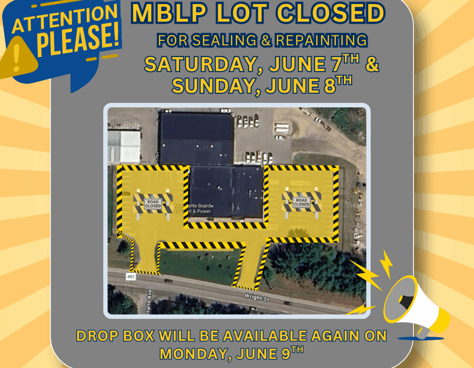 Parking Lot Closed – Sat. June 7th & Sun. June 8th