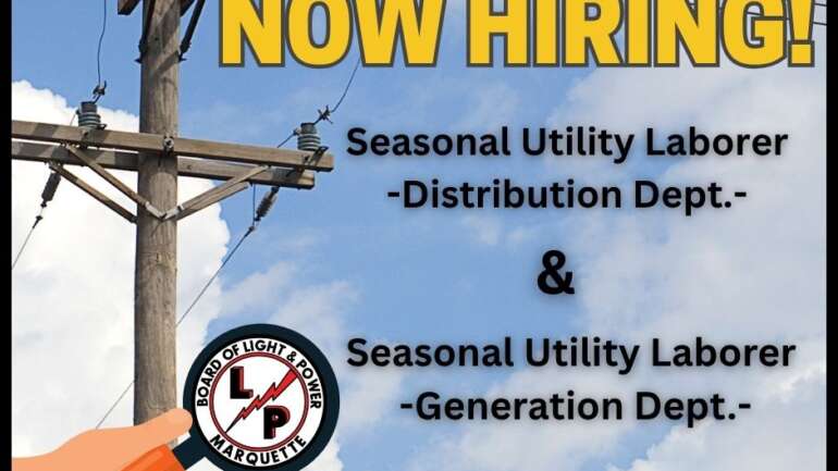 Now Hiring – Seasonal Utility Laborer – Dist & Generation Department