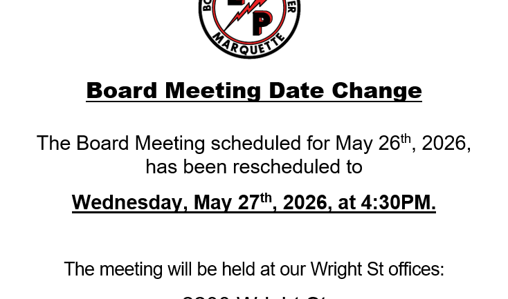 Board Meeting Date Change