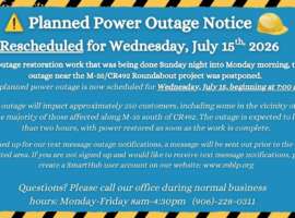 Planned Power Outage Notice – Rescheduled – Wednesday July 15th