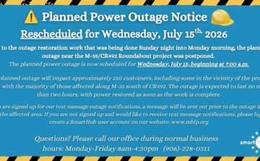 Planned Power Outage Notice – Rescheduled – Wednesday July 15th